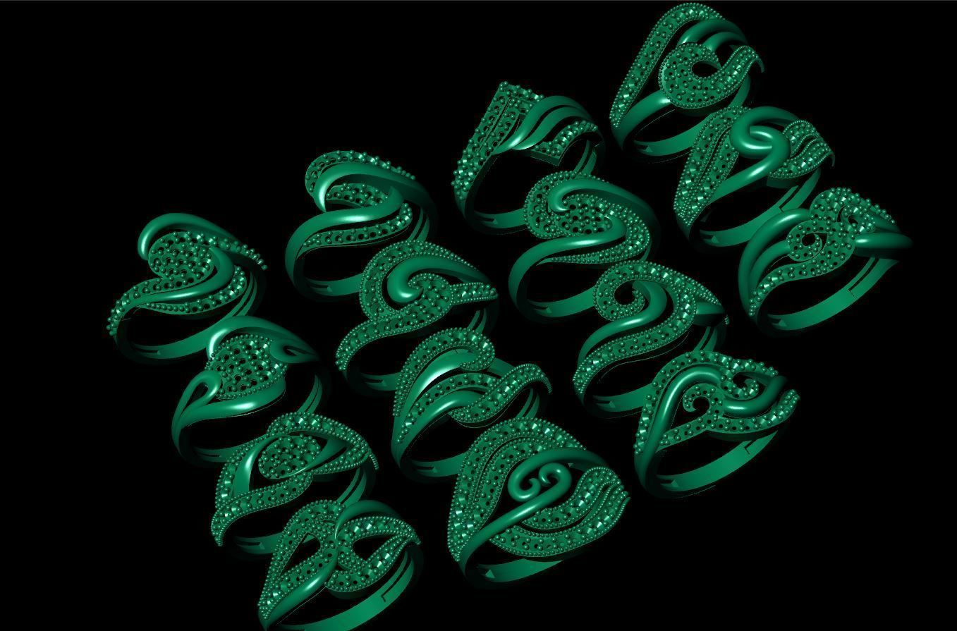 woman ring 3D print model_1