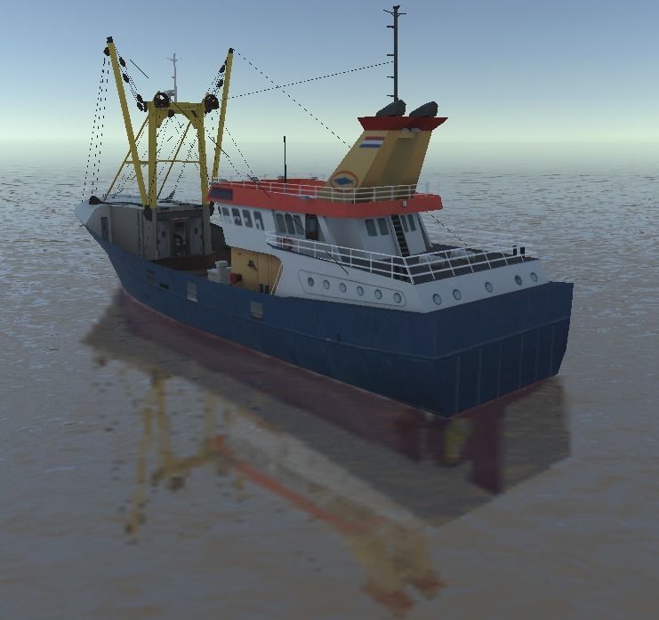 Beam Trawler fishing ship low-poly 3d model Low-poly 3D model_5