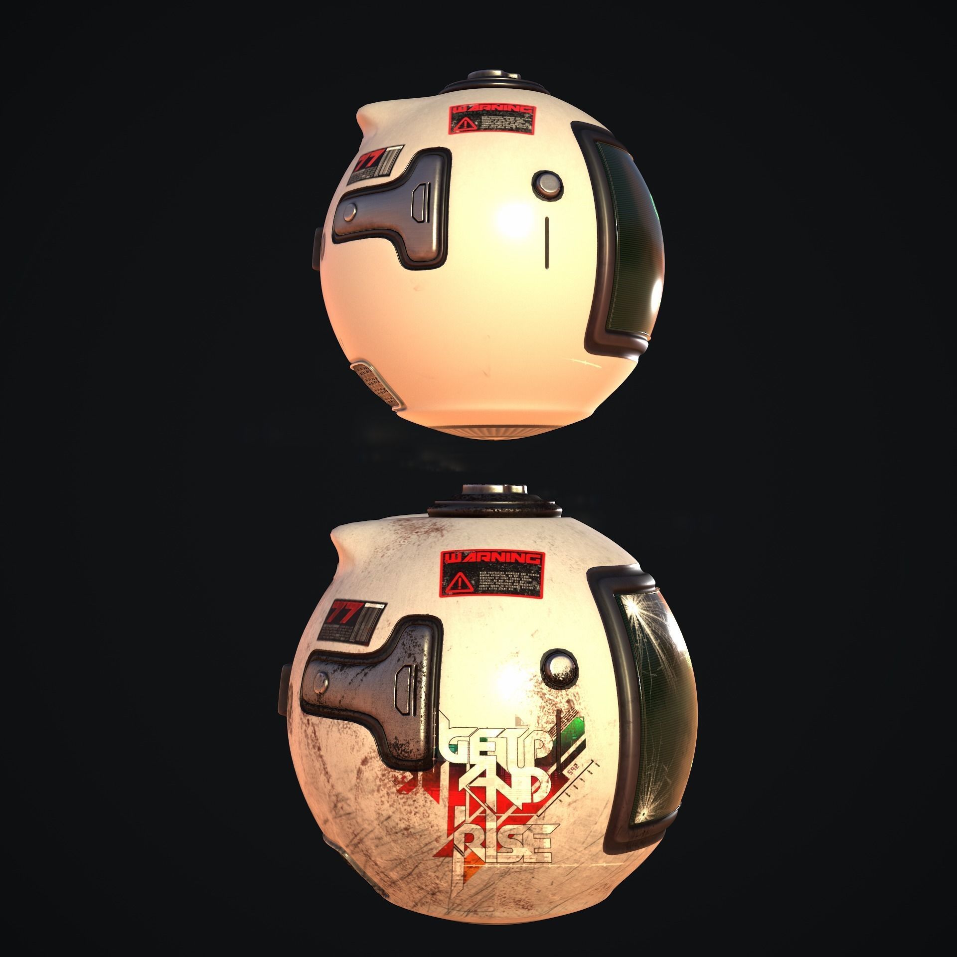 Sci-Fi Drone - White Devil 3D model_8