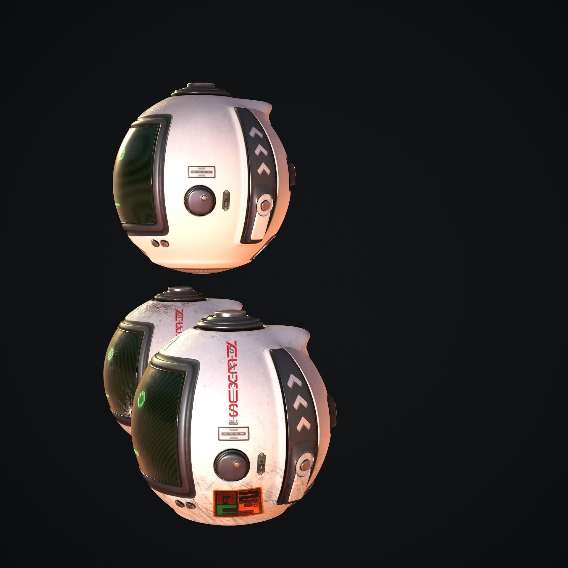 Sci-Fi Drone - White Devil 3D model_3