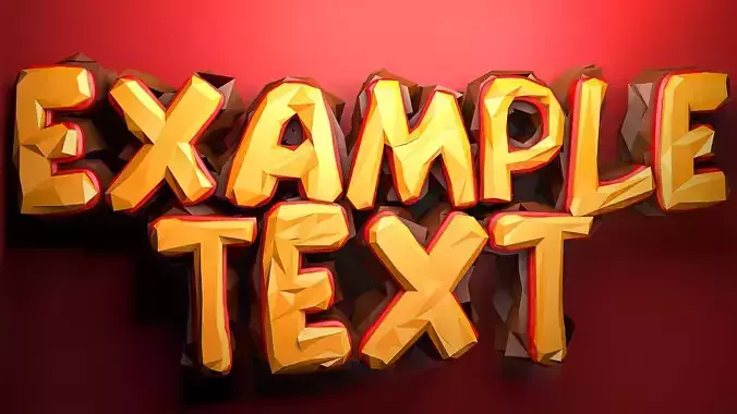 LOW POLY TEXT C4D  Low-poly 3D model