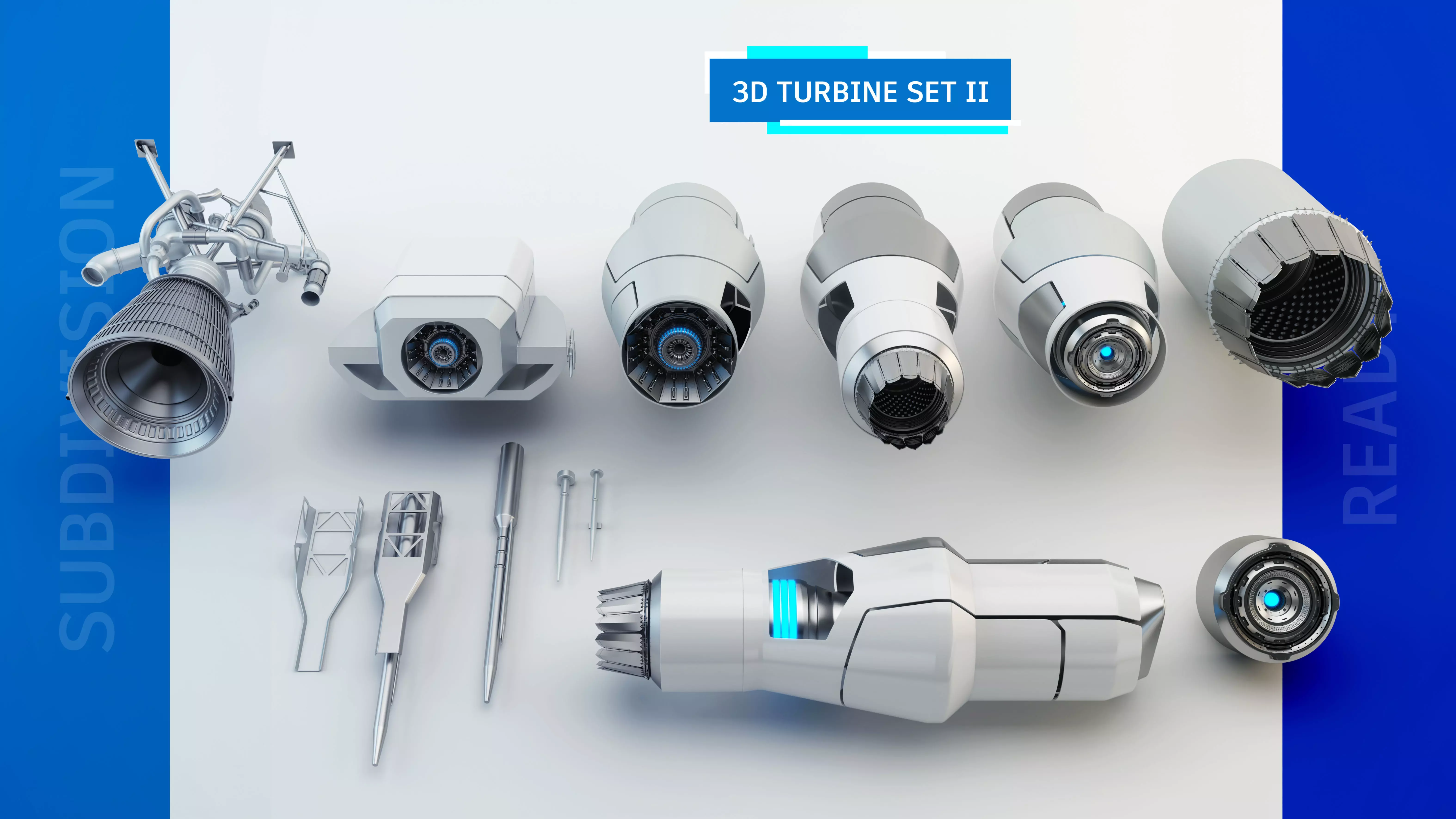 TURBINE SET II - SUBDIVISION READY 3D model_0