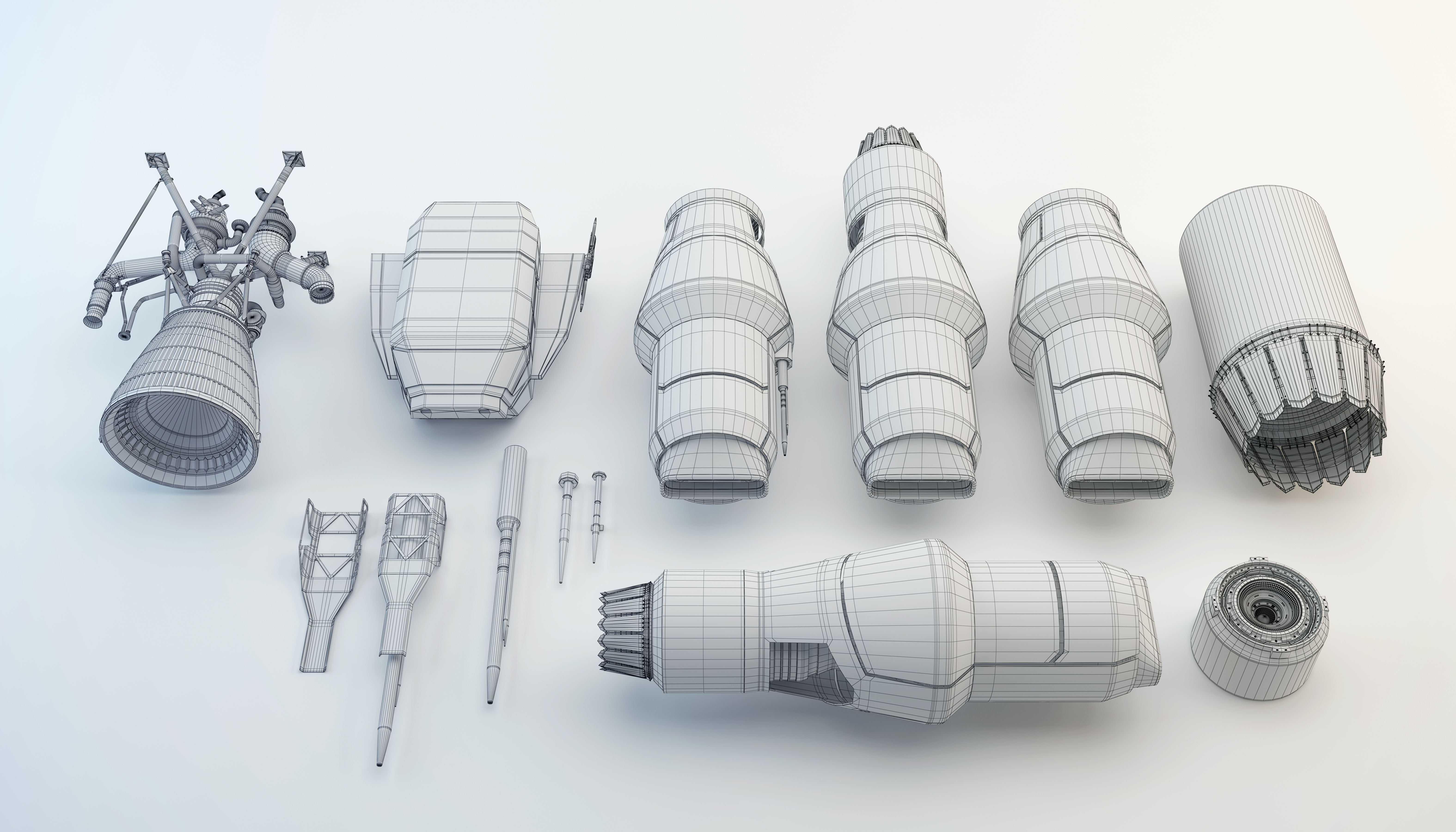 TURBINE SET II - SUBDIVISION READY 3D model_2