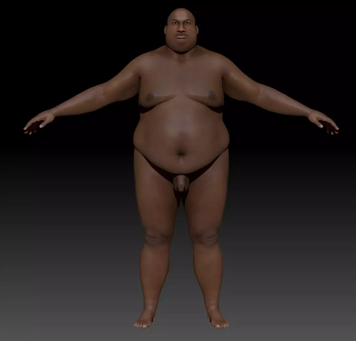 Fat AfroMan 3D model_0