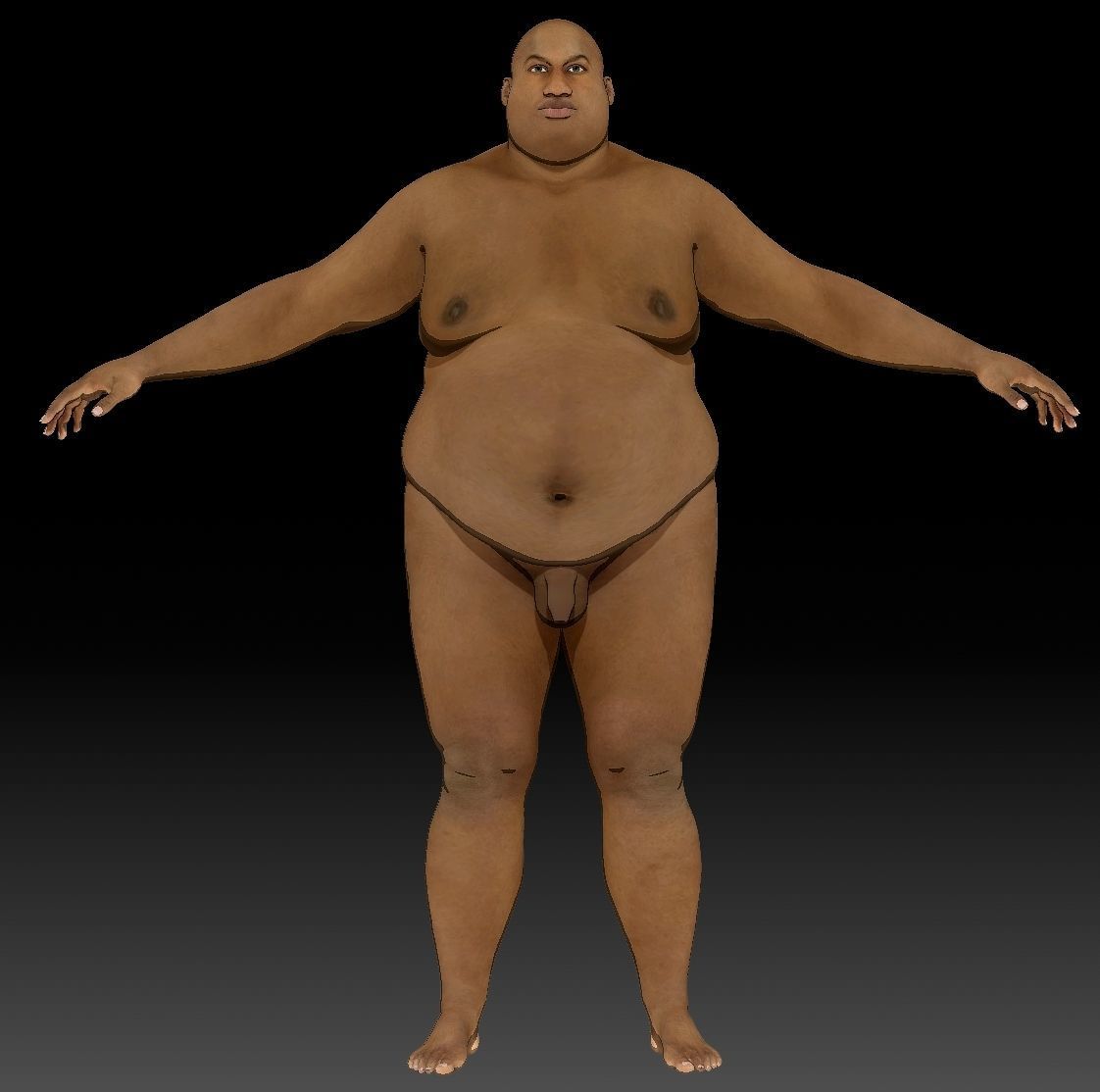 Fat AfroMan 3D model_4