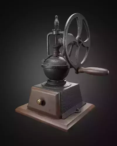 Vintage manual coffee bean grinder 3D model