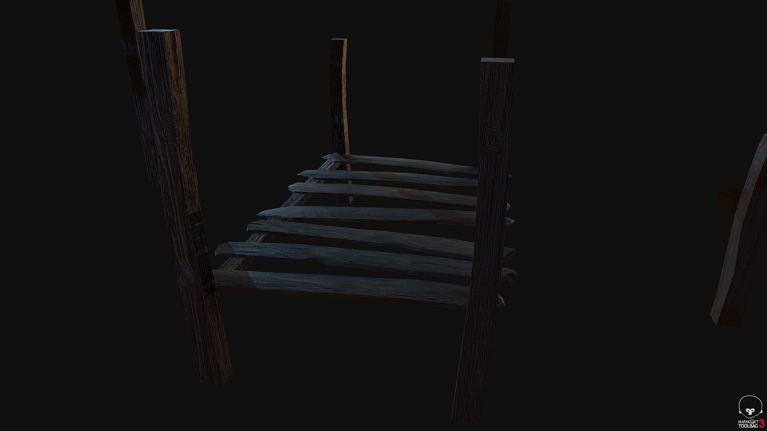 10 3d Wooden planks Low-poly 3D model_3