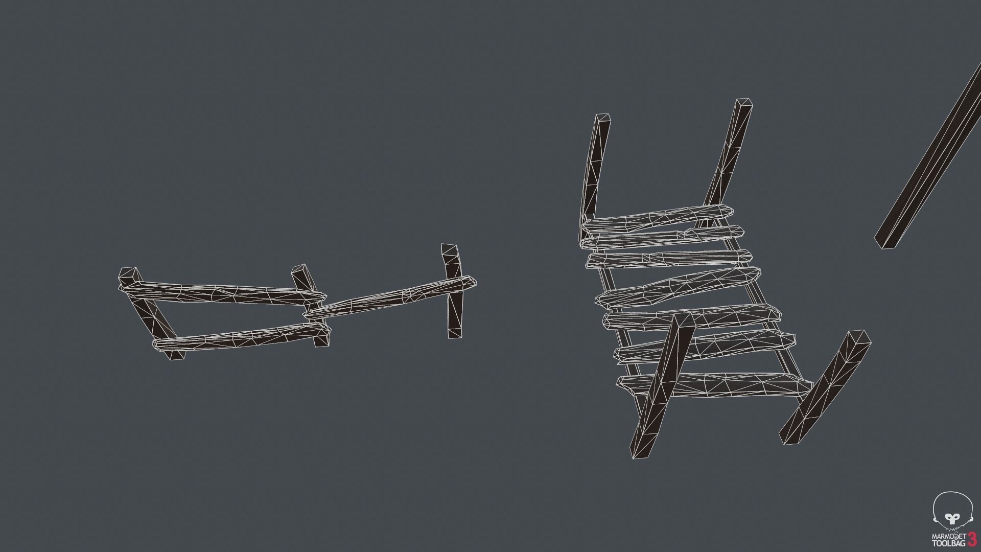 10 3d Wooden planks Low-poly 3D model_8