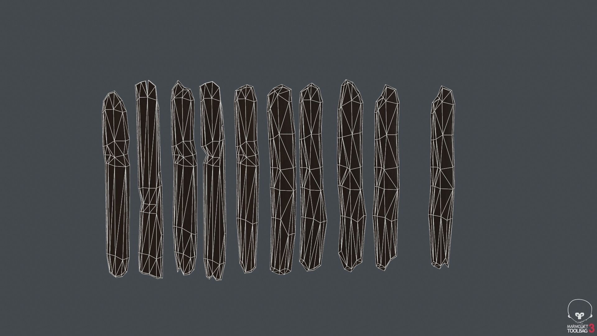 10 3d Wooden planks Low-poly 3D model_7