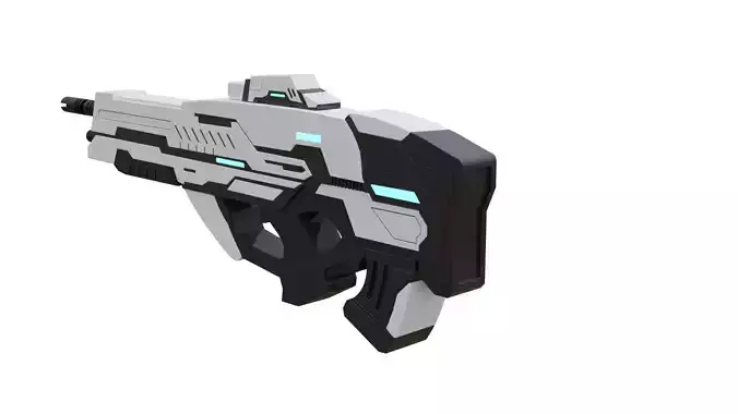 Sci-Fi Gun -Textured - Non destructively modelled 3D model