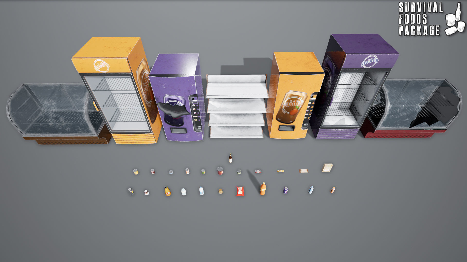 Survival Foods Package Low-poly 3D model_13