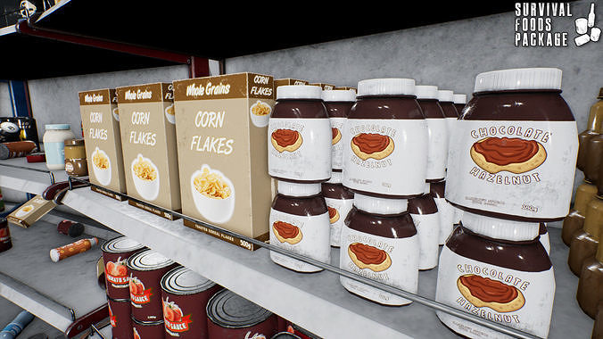 Survival Foods Package Low-poly 3D model 5