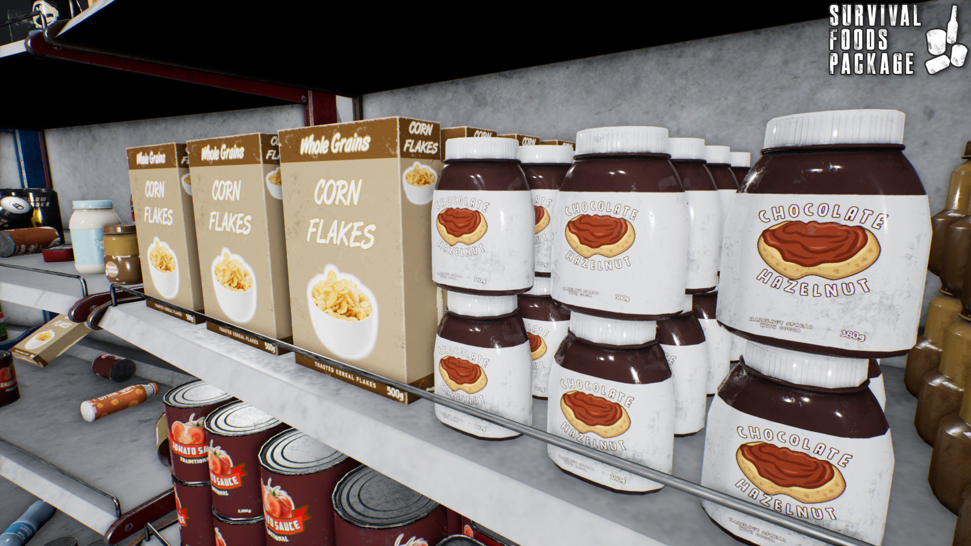 Survival Foods Package Low-poly 3D model_4