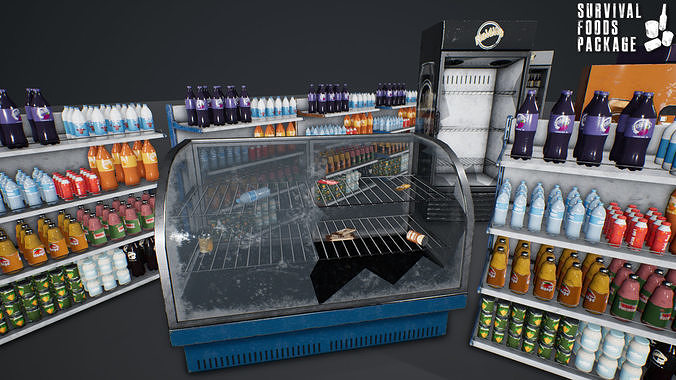 Survival Foods Package Low-poly 3D model 7