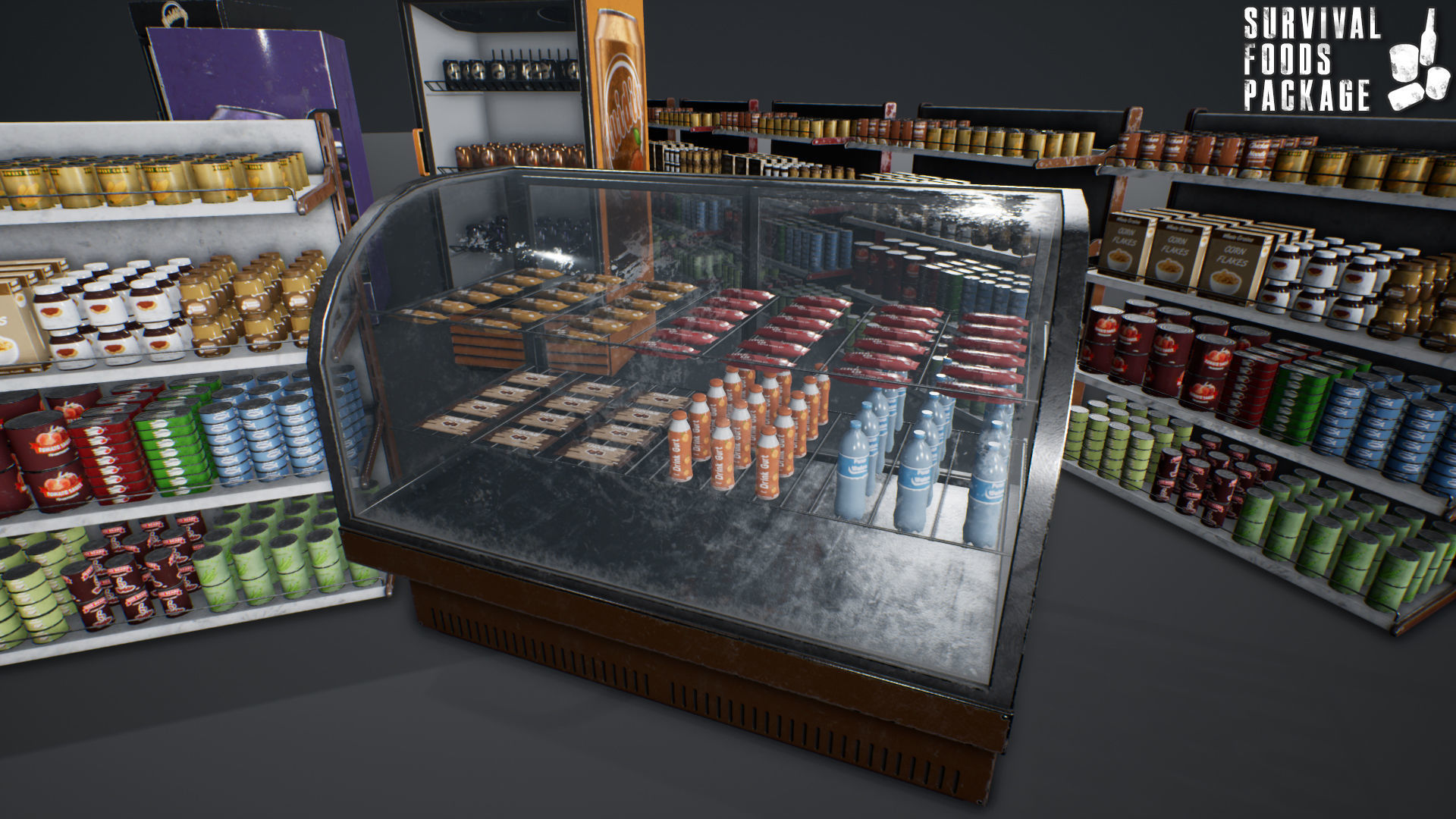 Survival Foods Package Low-poly 3D model_7