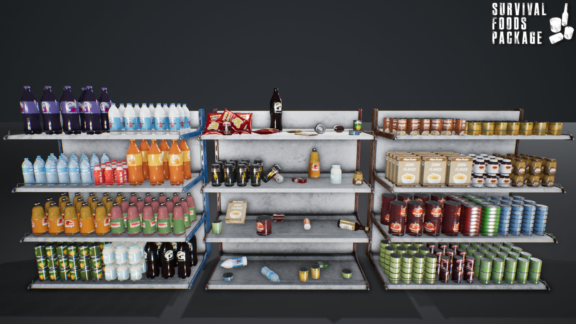 Survival Foods Package Low-poly 3D model_11