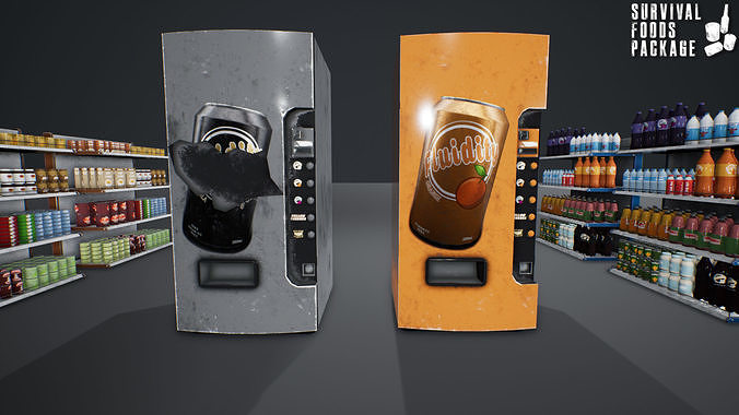 Survival Foods Package Low-poly 3D model 6