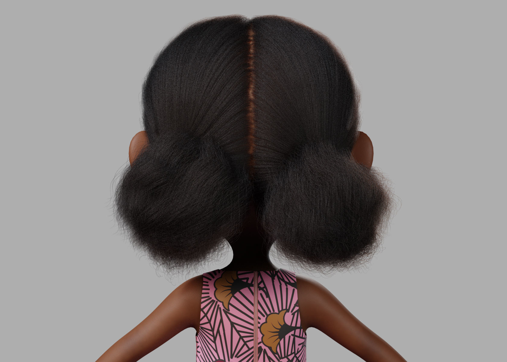 Cartoon girl Rigged 3D model_7