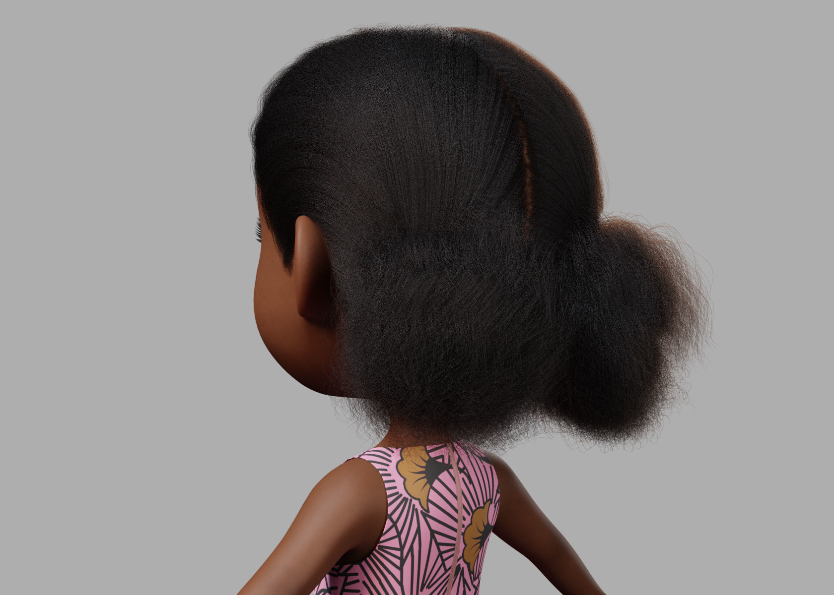 Cartoon girl Rigged 3D model_6