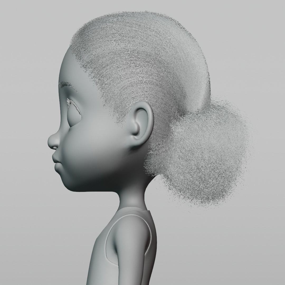 Cartoon girl Rigged 3D model_22