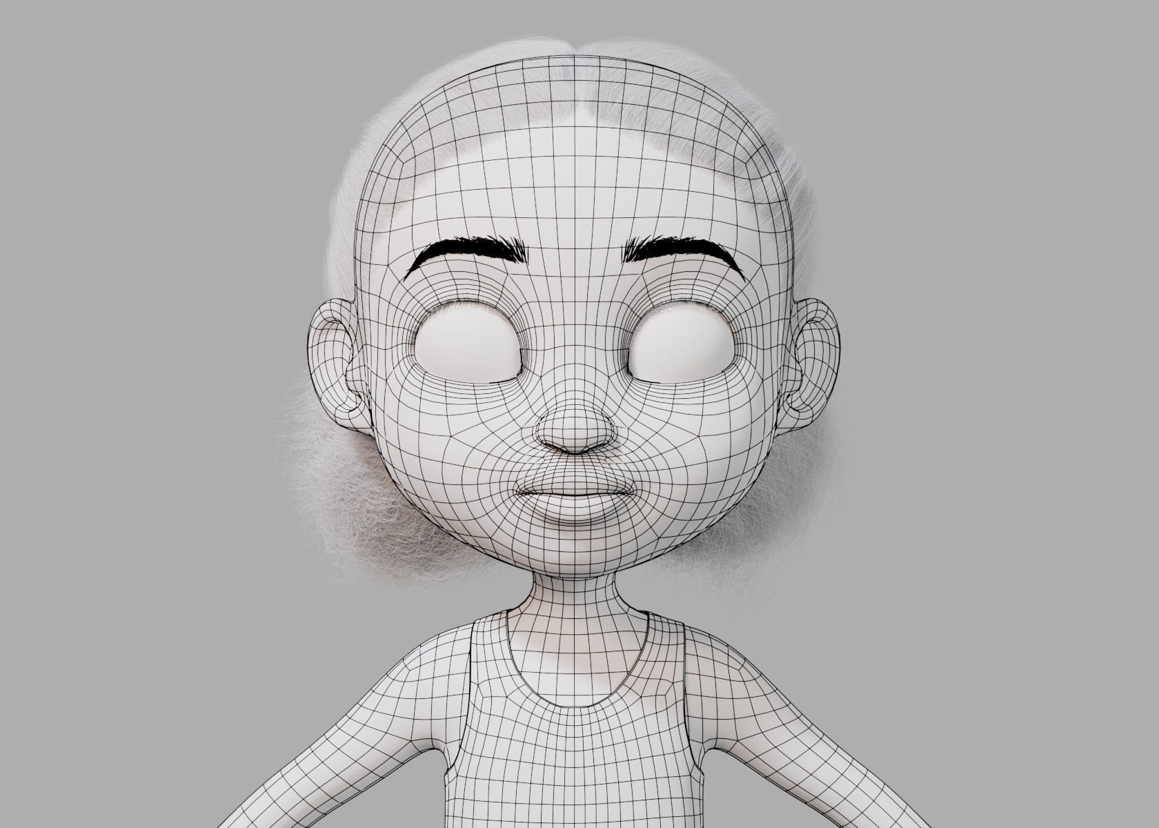 Cartoon girl Rigged 3D model_14