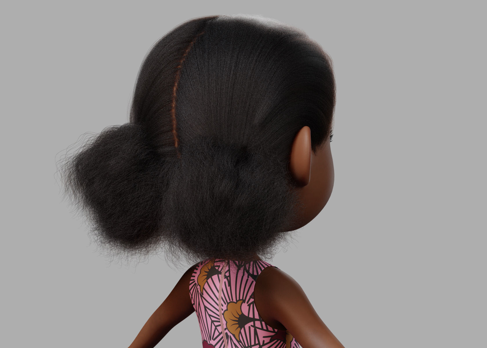 Cartoon girl Rigged 3D model_8