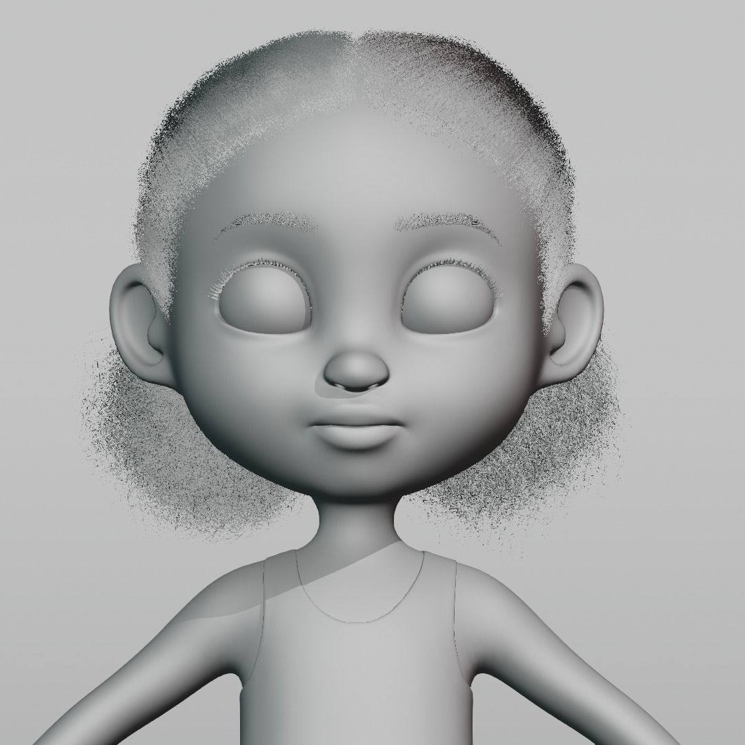 Cartoon girl Rigged 3D model_21