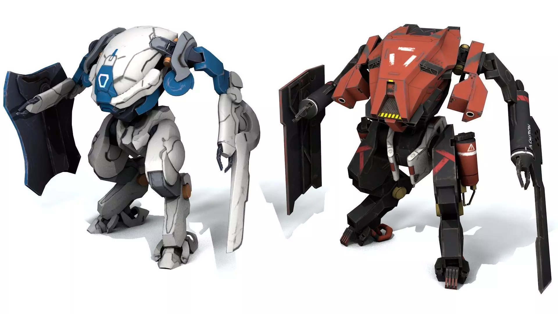 Battle Mech  Low-poly 3D model_0