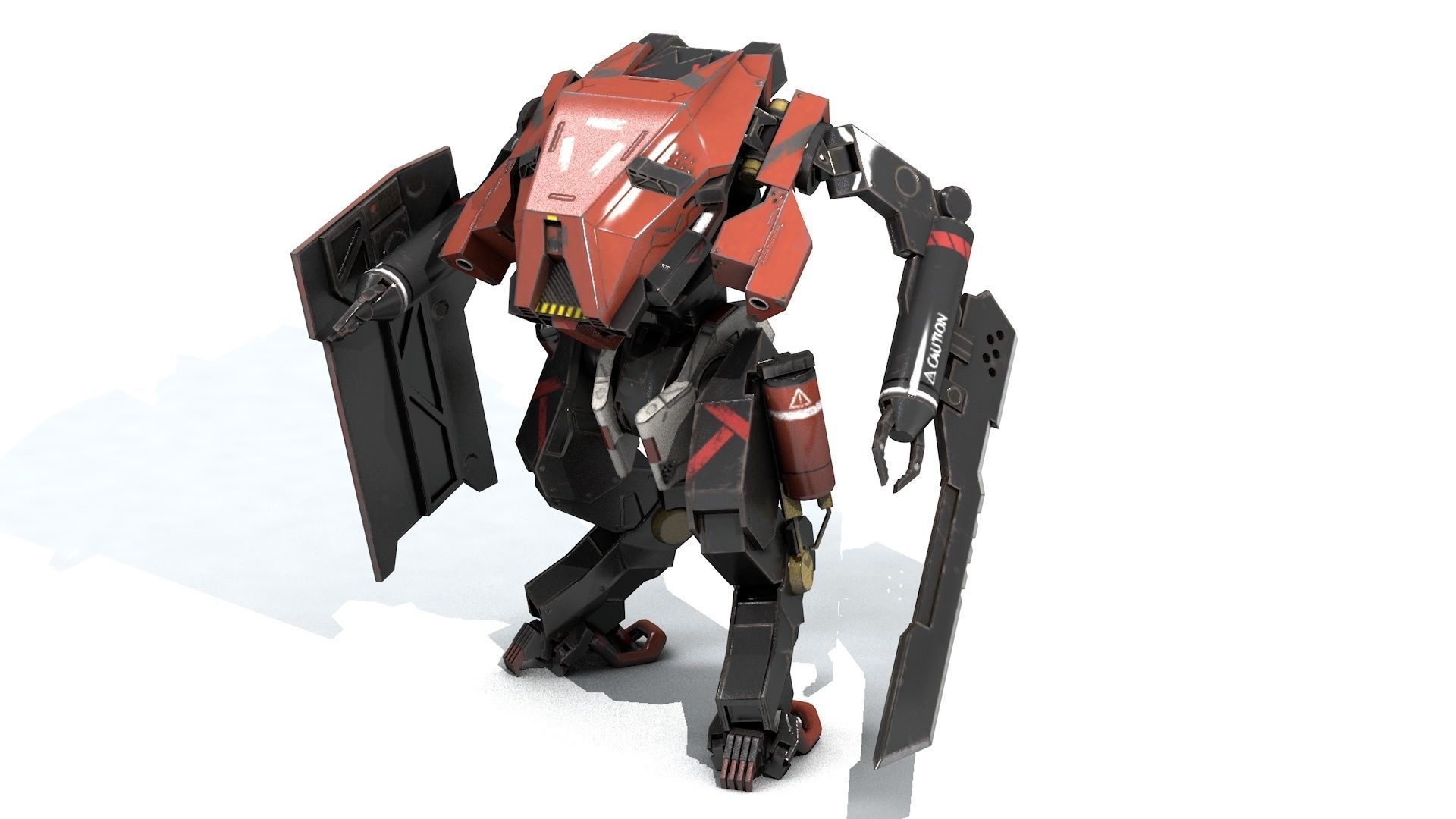 Battle Mech  Low-poly 3D model_5