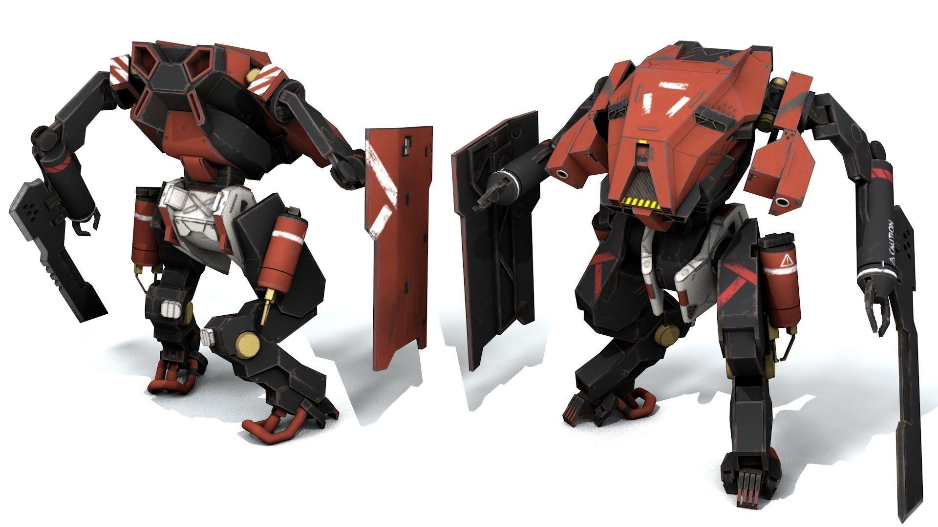 Battle Mech  Low-poly 3D model_1