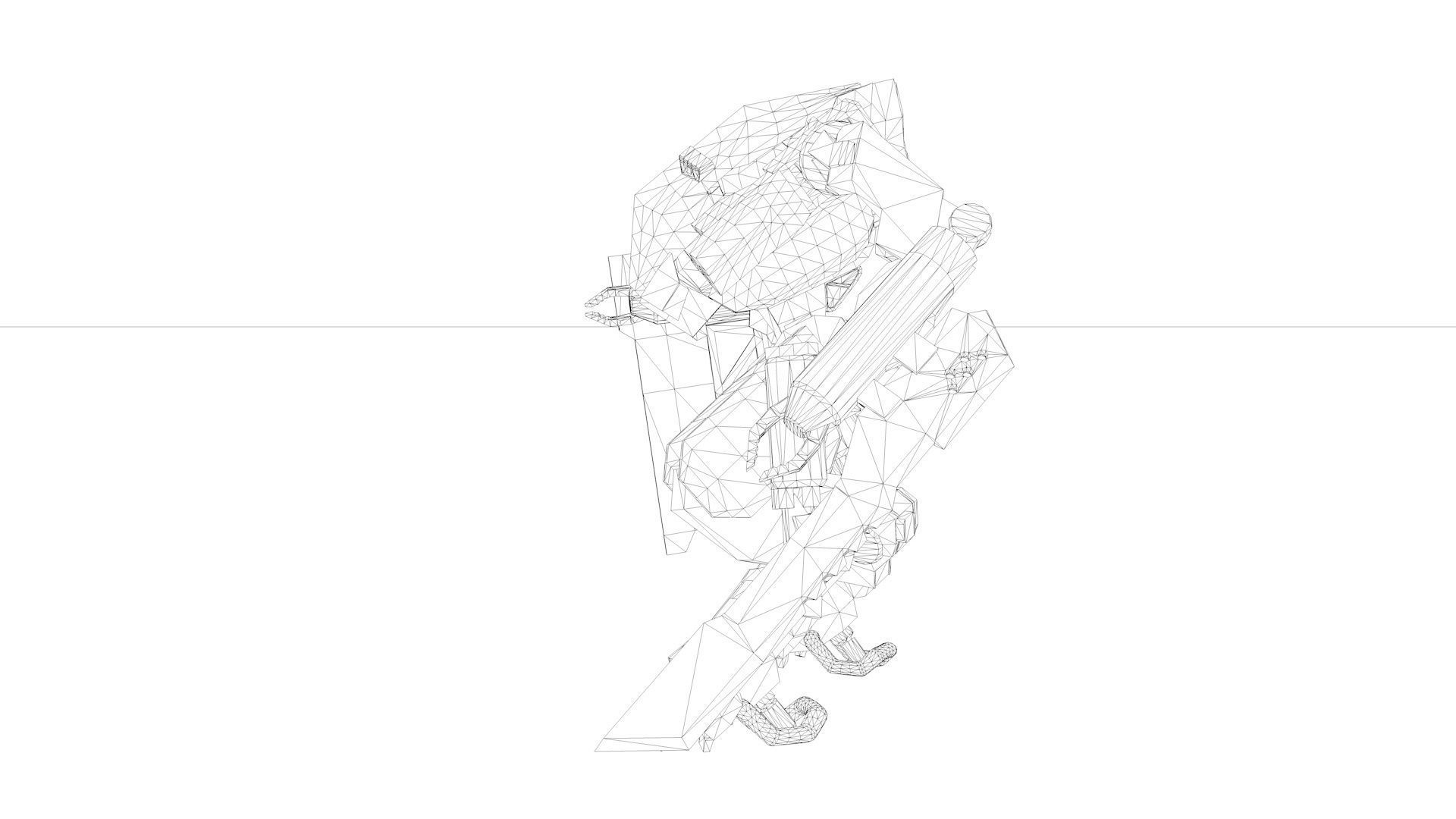 Battle Mech  Low-poly 3D model_4