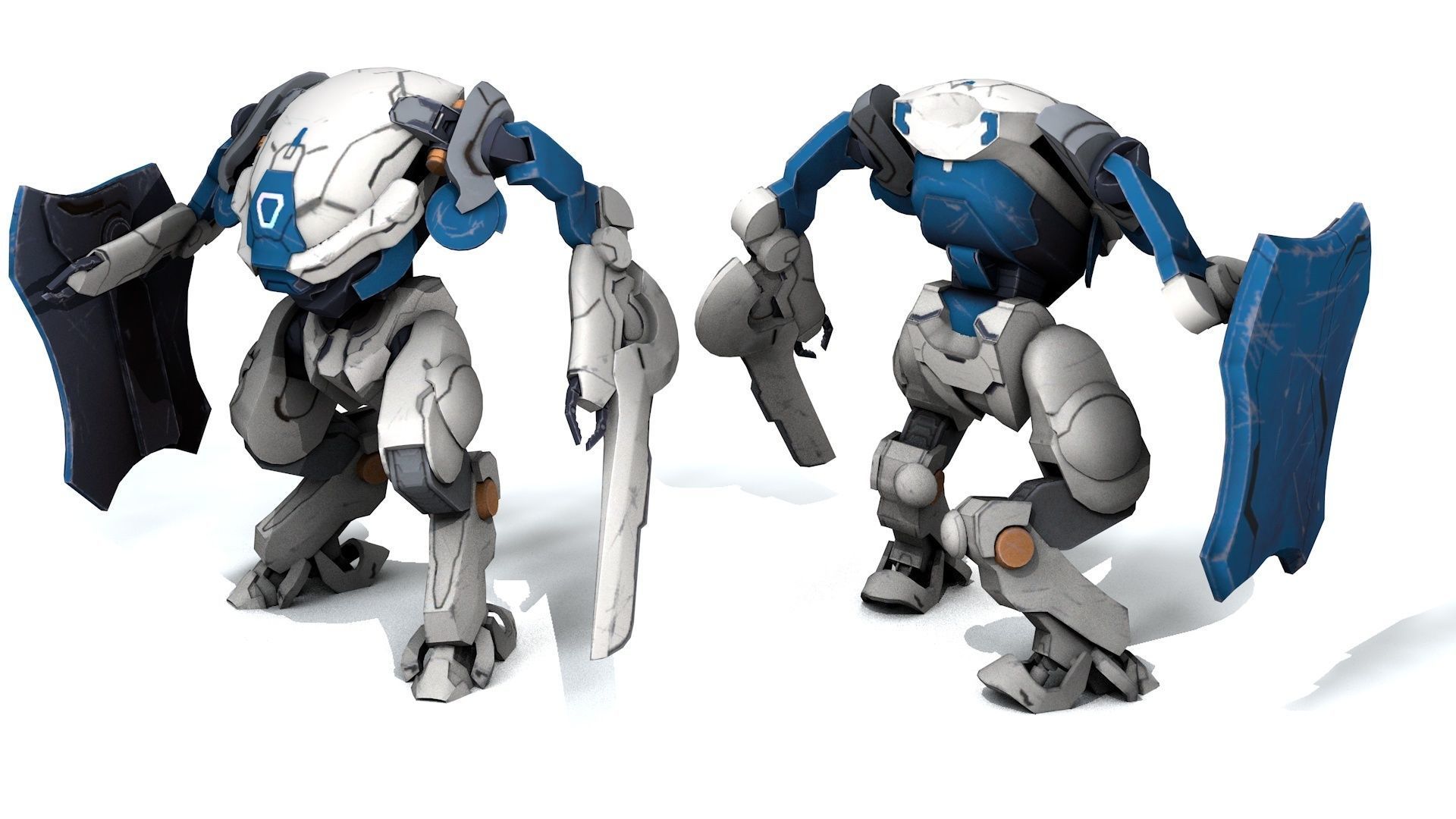 Battle Mech  Low-poly 3D model_2