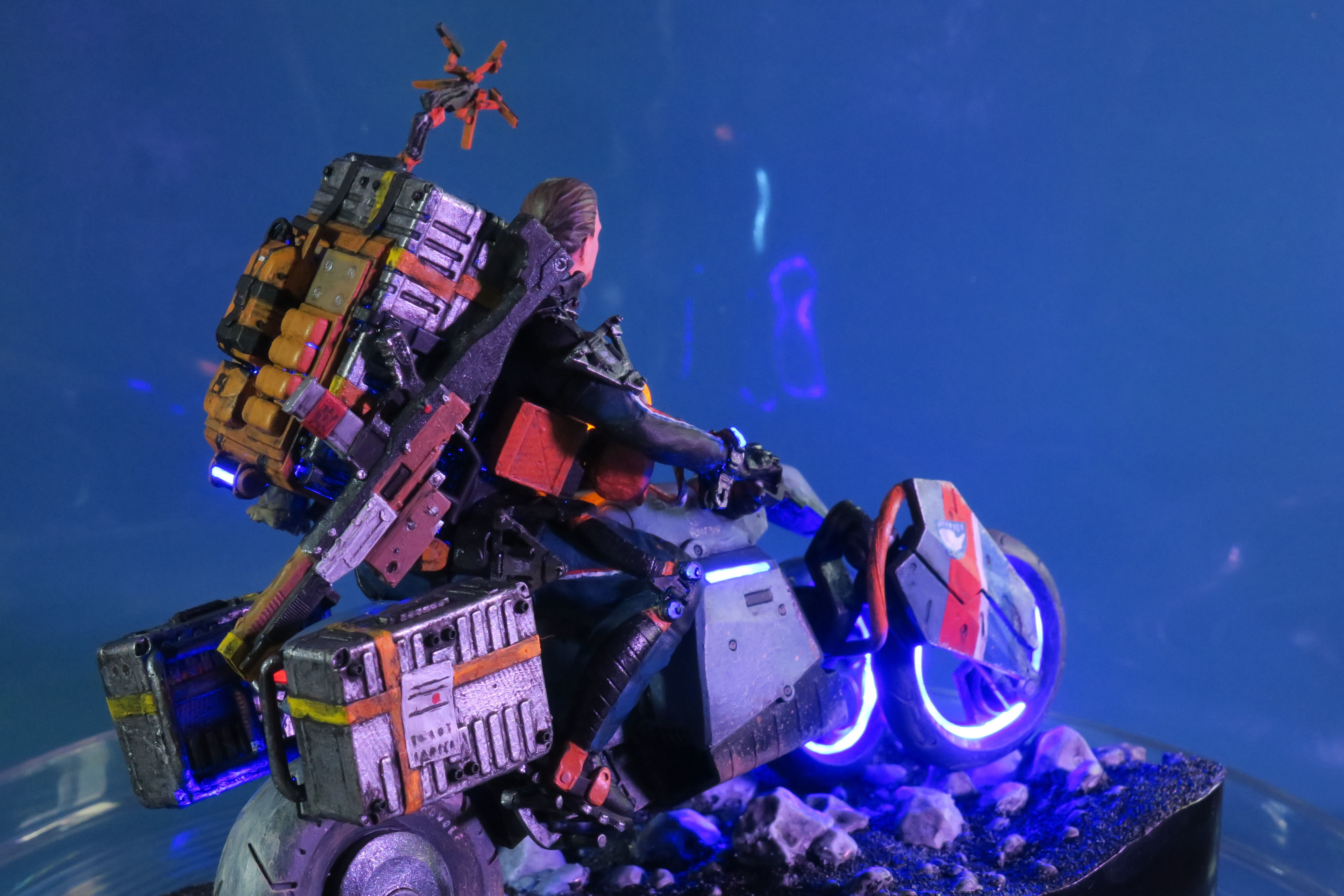 Death Stranding Sam on his bike with LED lights 3D print model_30