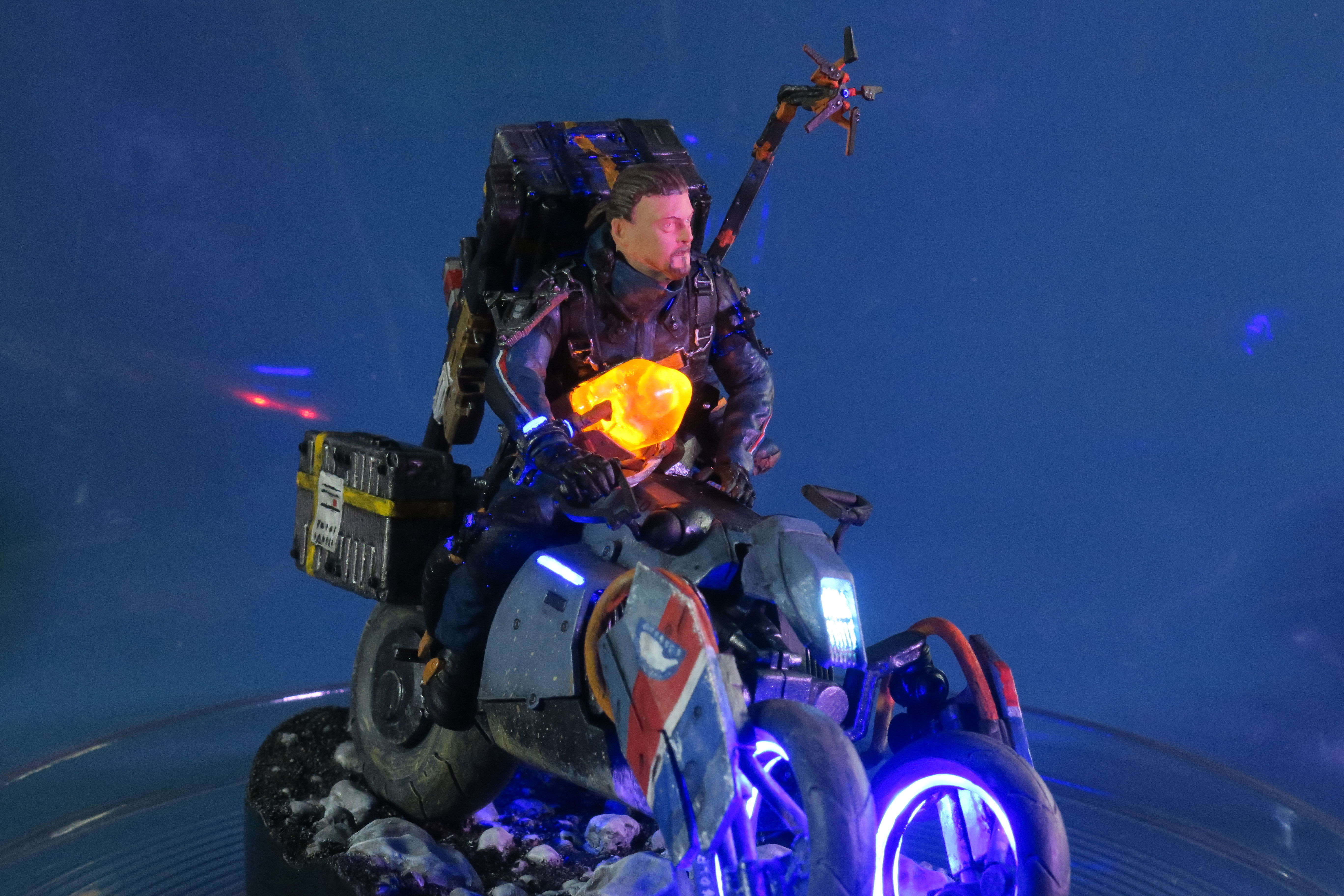 Death Stranding Sam on his bike with LED lights 3D print model_33