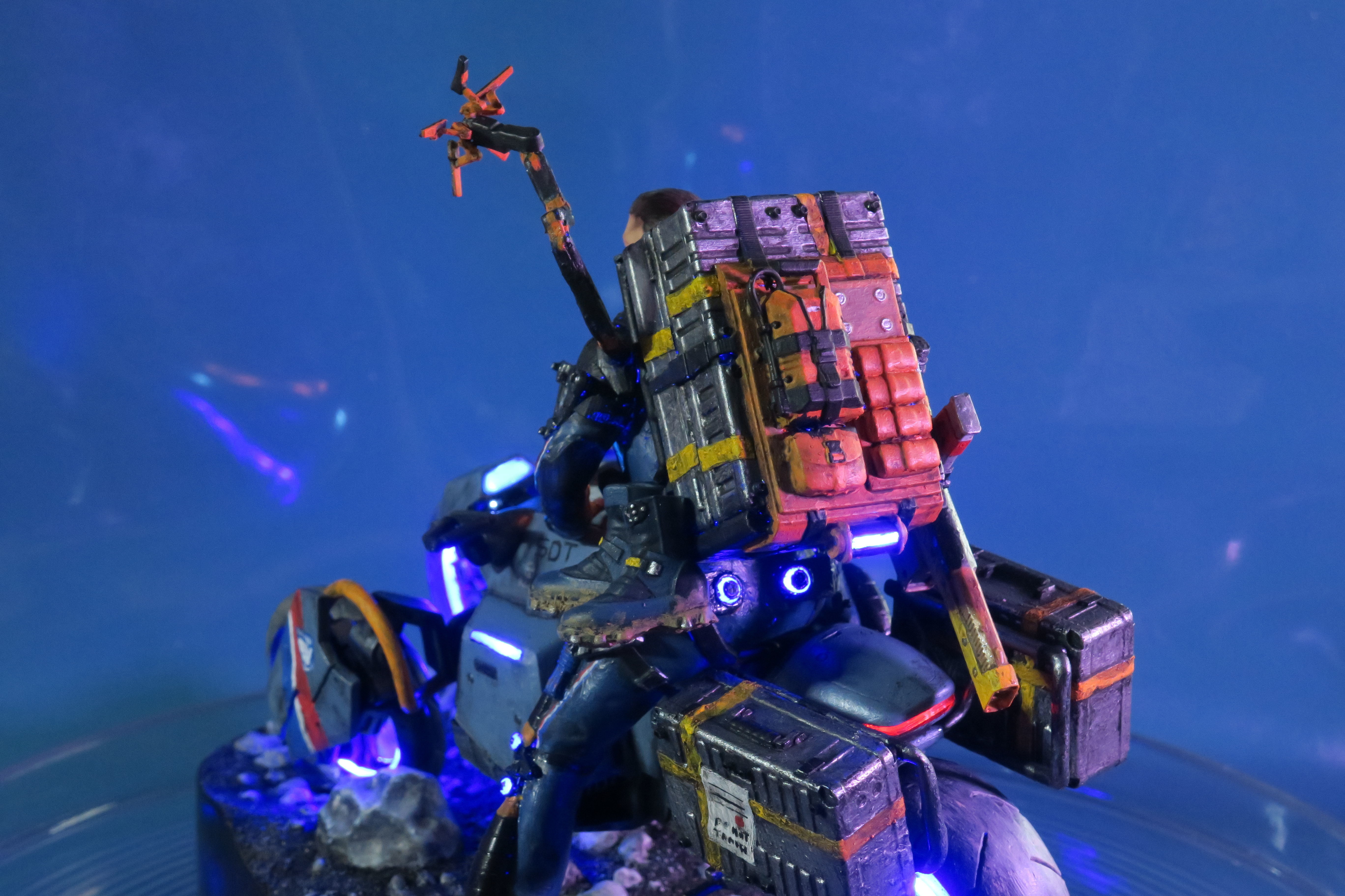 Death Stranding Sam on his bike with LED lights 3D print model_32