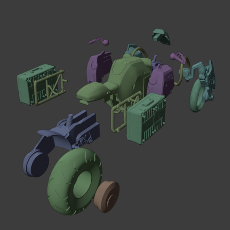 Death Stranding Sam on his bike with LED lights 3D print model_3