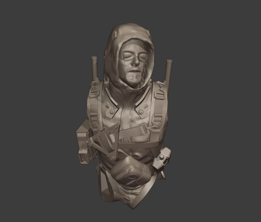 Death Stranding Sam on his bike with LED lights 3D print model_38