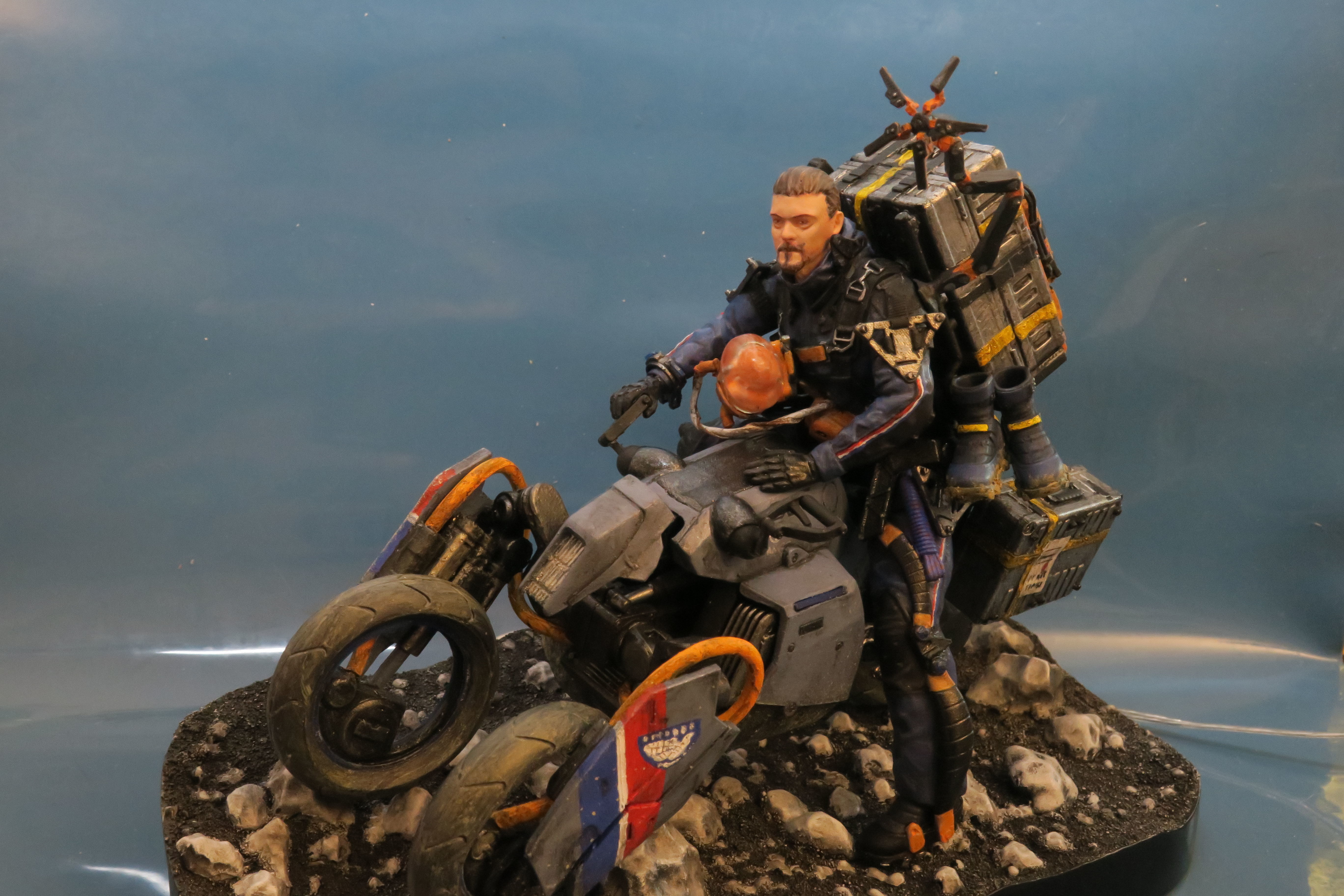 Death Stranding Sam on his bike with LED lights 3D print model_37