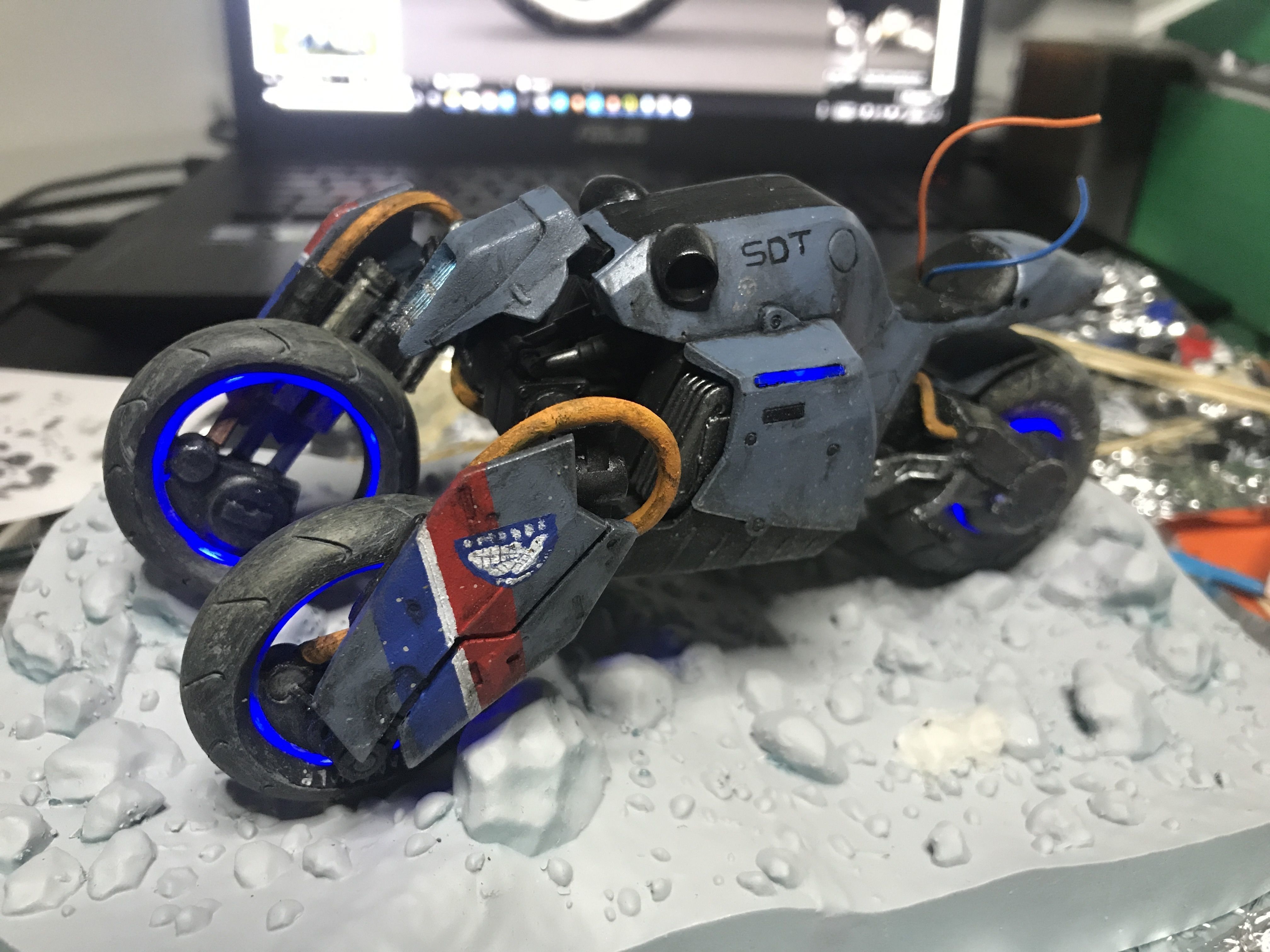 Death Stranding Sam on his bike with LED lights 3D print model_26