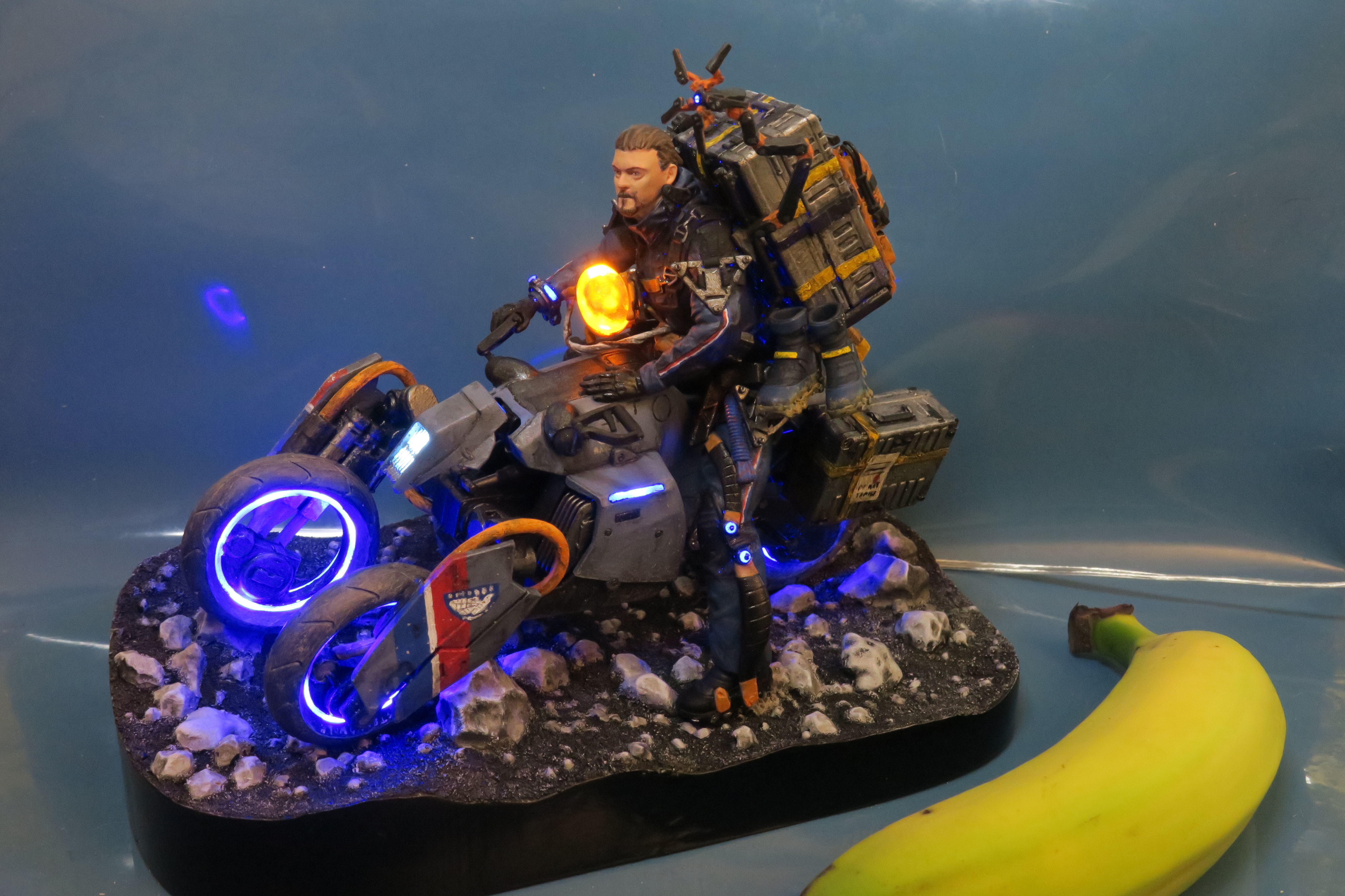 Death Stranding Sam on his bike with LED lights 3D print model_34