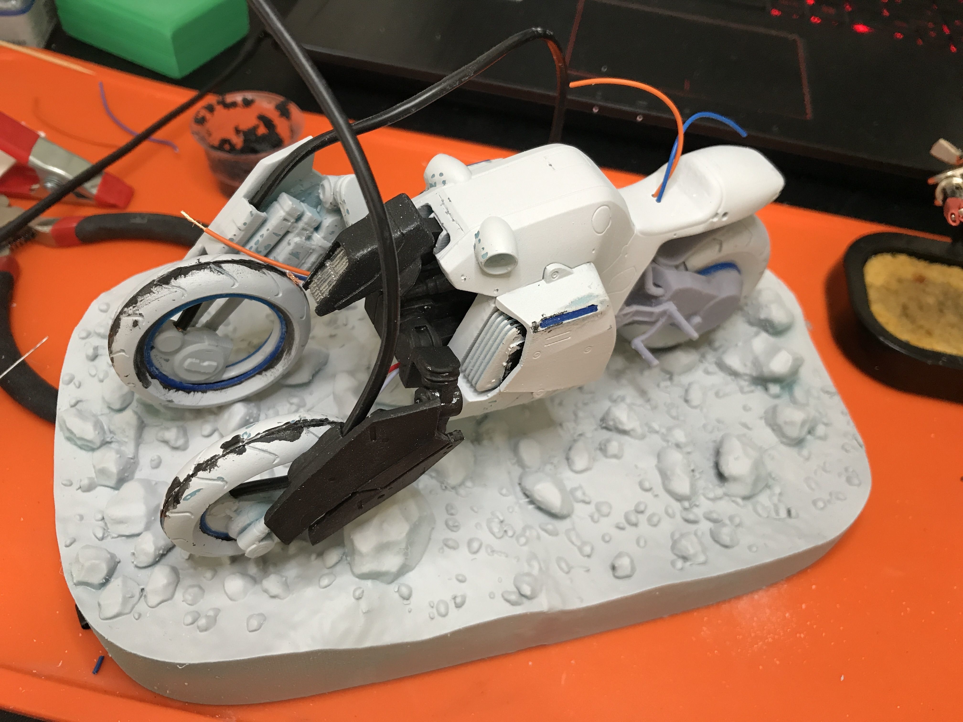 Death Stranding Sam on his bike with LED lights 3D print model_13