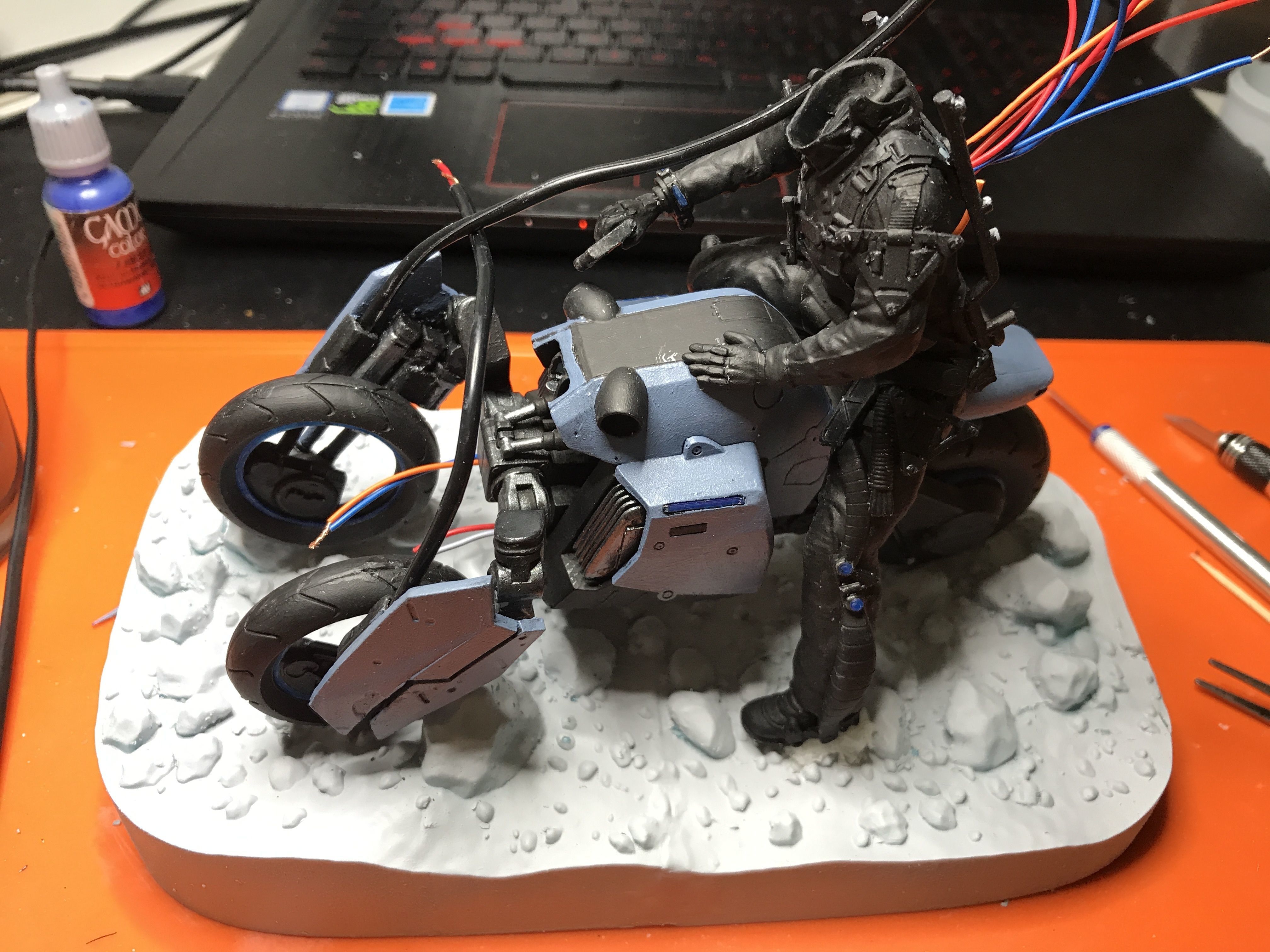 Death Stranding Sam on his bike with LED lights 3D print model_22