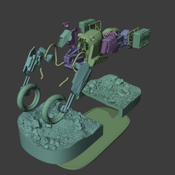 Death Stranding Sam on his bike with LED lights 3D print model_2