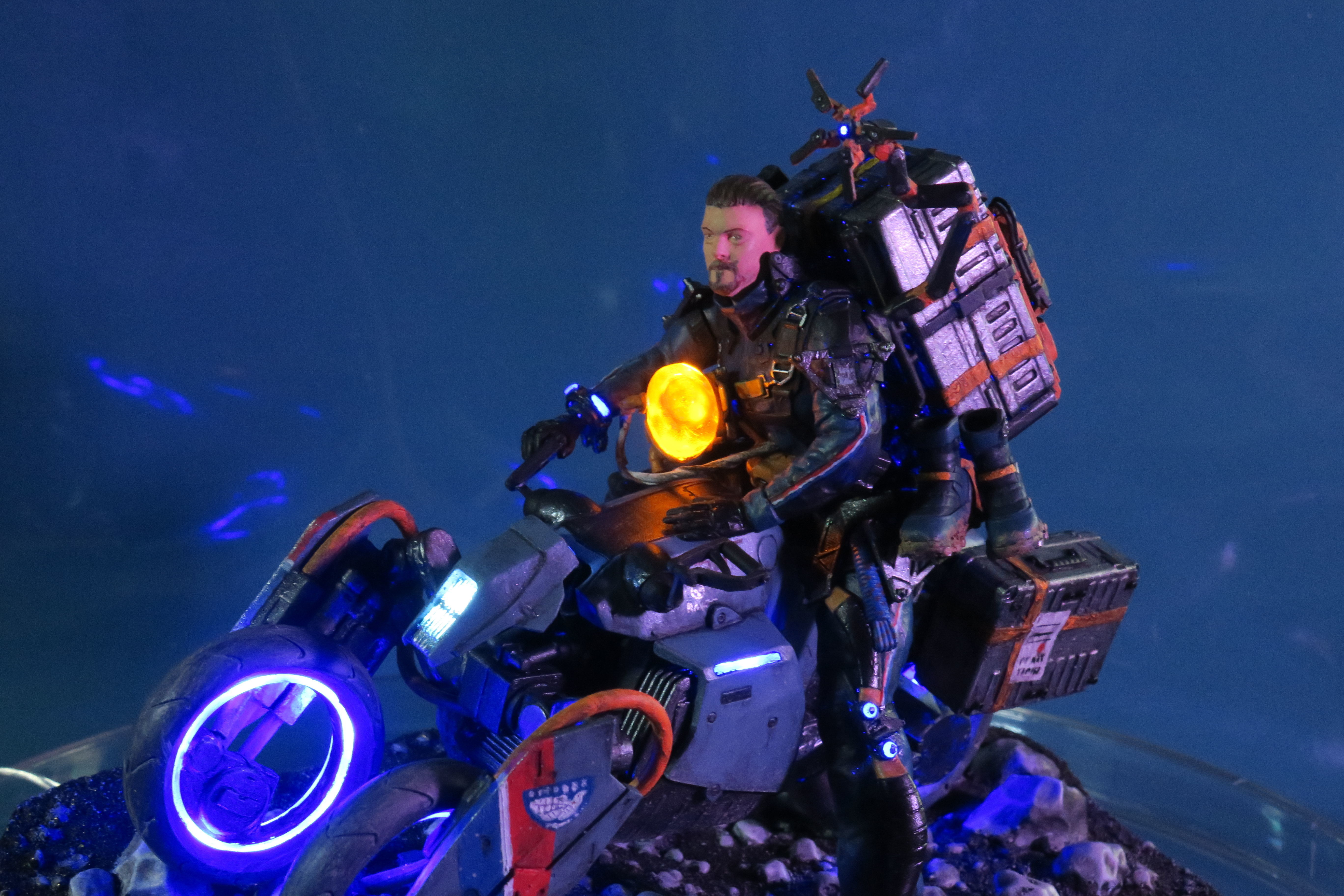 Death Stranding Sam on his bike with LED lights 3D print model_27