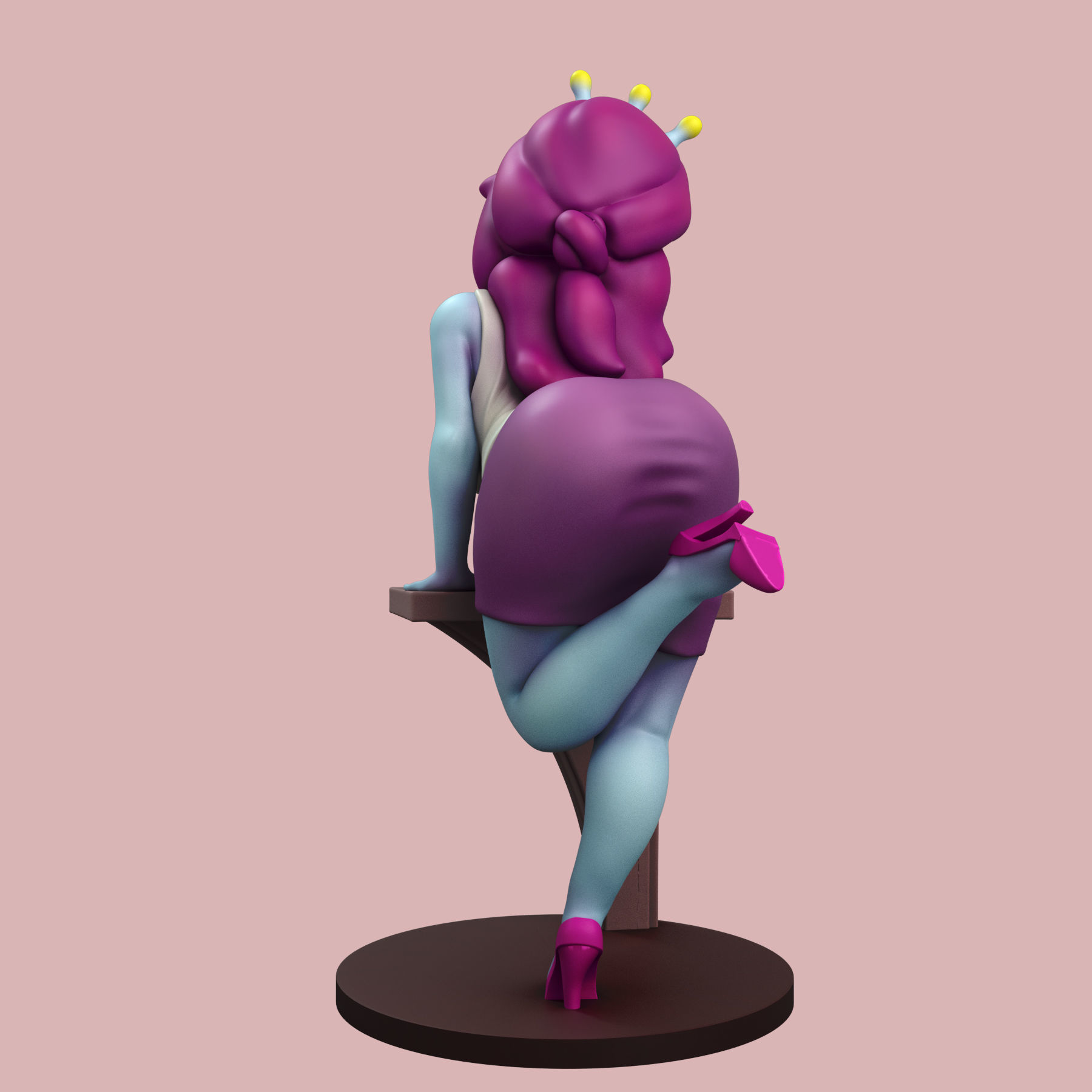 Unity statue of girl on table 3D print model_2