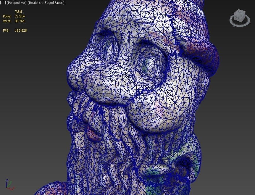 Garden Gnome Statue Low-poly Destroyed Cracked 3D model_3