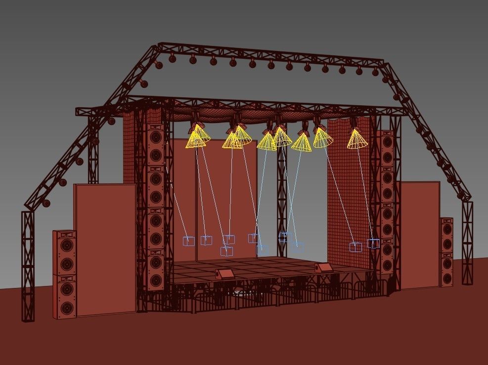 concert stage  Low-poly 3D model_9