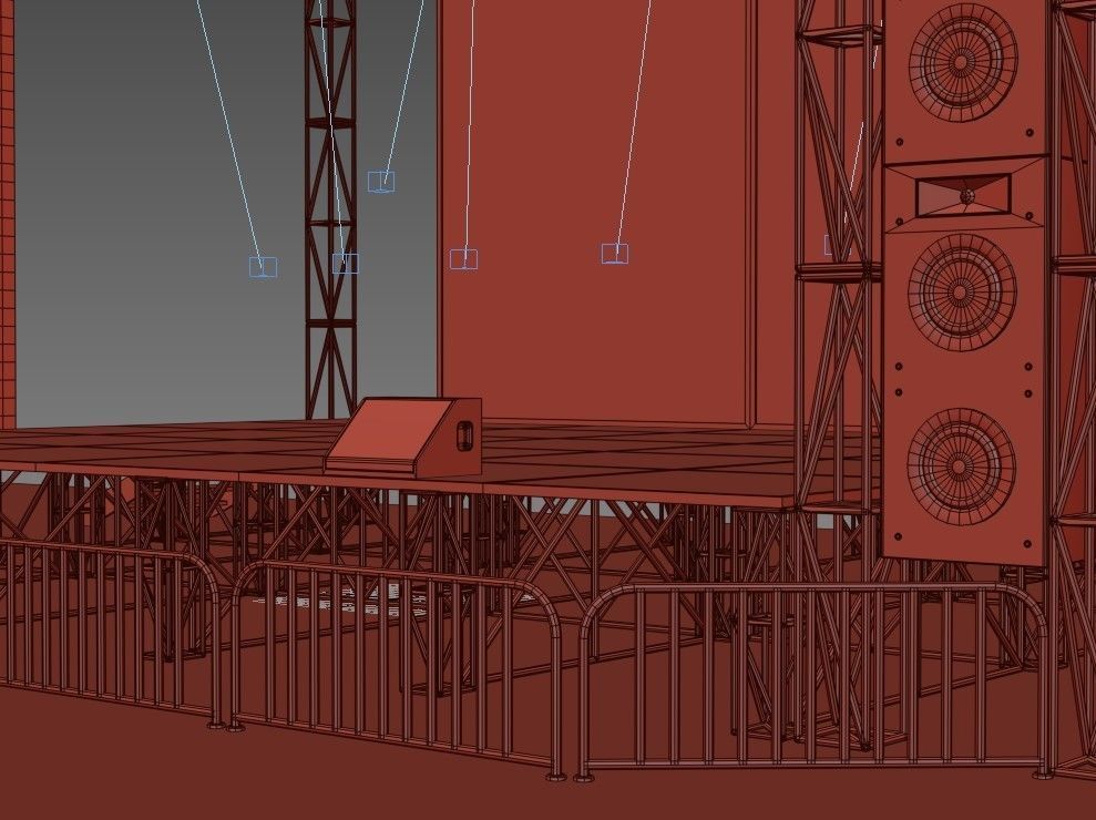 concert stage  Low-poly 3D model_10