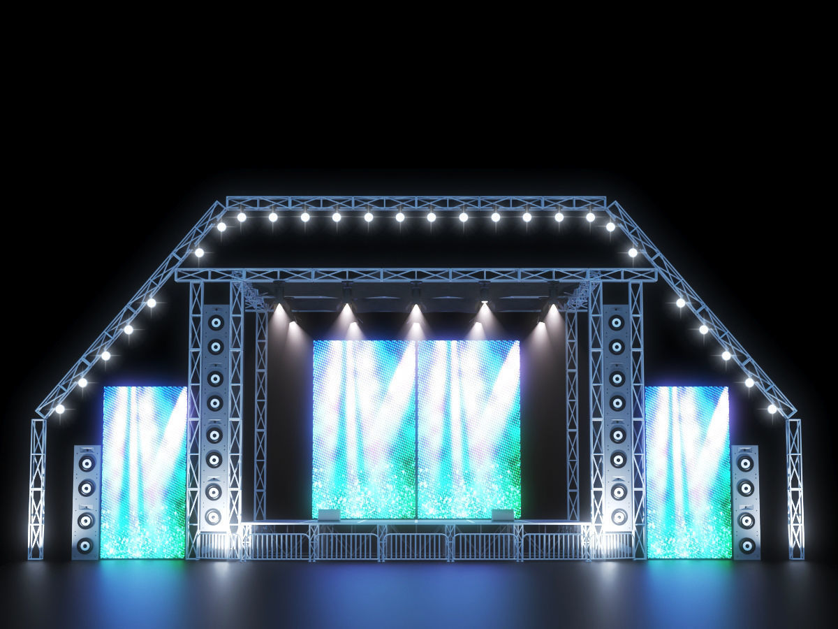 concert stage  Low-poly 3D model_2