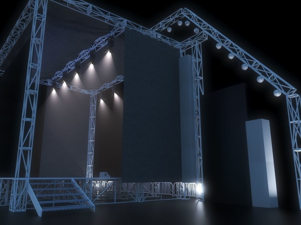 concert stage  Low-poly 3D model_4